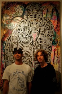 Owners of The Krate Mike Snyder (left) and Brandon Spector (right) opened The Krate with the hope of bringing their passions and lifestyles to their daily work. All art displayed is by Mike Kershnar. Photo by Rosario Serna.