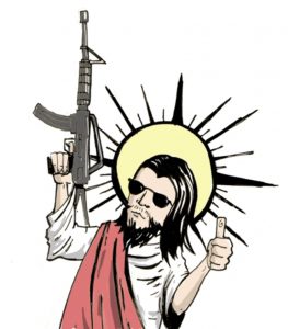 WEBJesusGunsOpEdIllustration Illustration by Kenny Srivijittakar.
