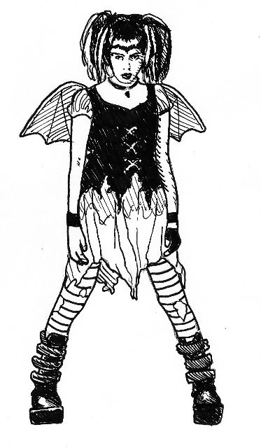 goth gurl Illustration.